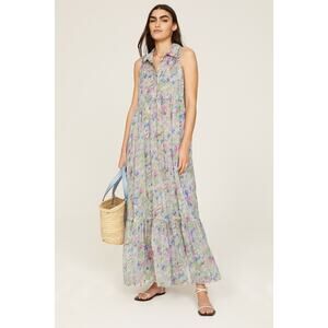 MISA Los Angeles Hilma Multicolor Flowy Floral Print Sleeveless Dress Size Large